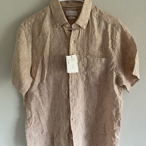 Men's Tan Linen Shirt
